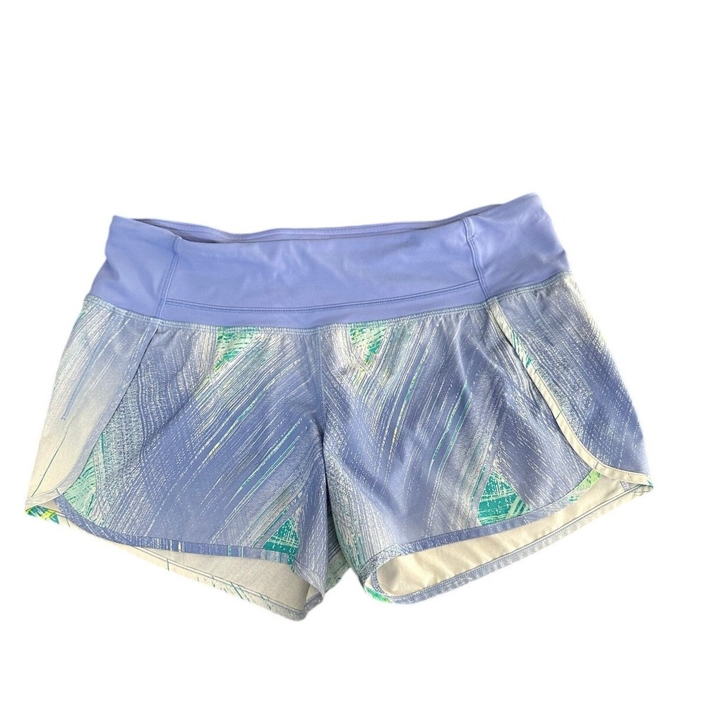 Lululemon Split Second Short II Wind Chill White Lullaby Womens 6 Yoga Gym Run - Picture 3 of 10